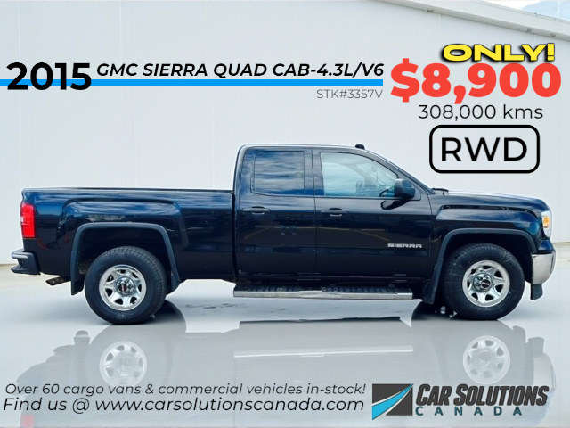 Black 2015 GMC Sierra 1500 Base Double Cab Pickup Truck 4X2 Automatic