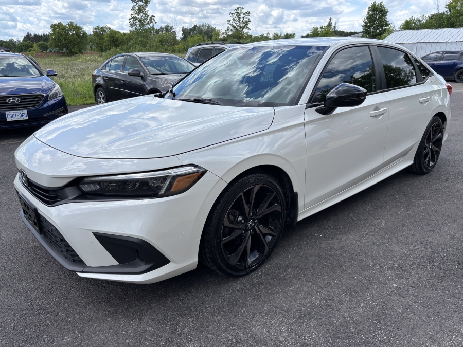 White 2023 Honda Civic Sport FWD Sedan Front-Wheel Drive Automatic
