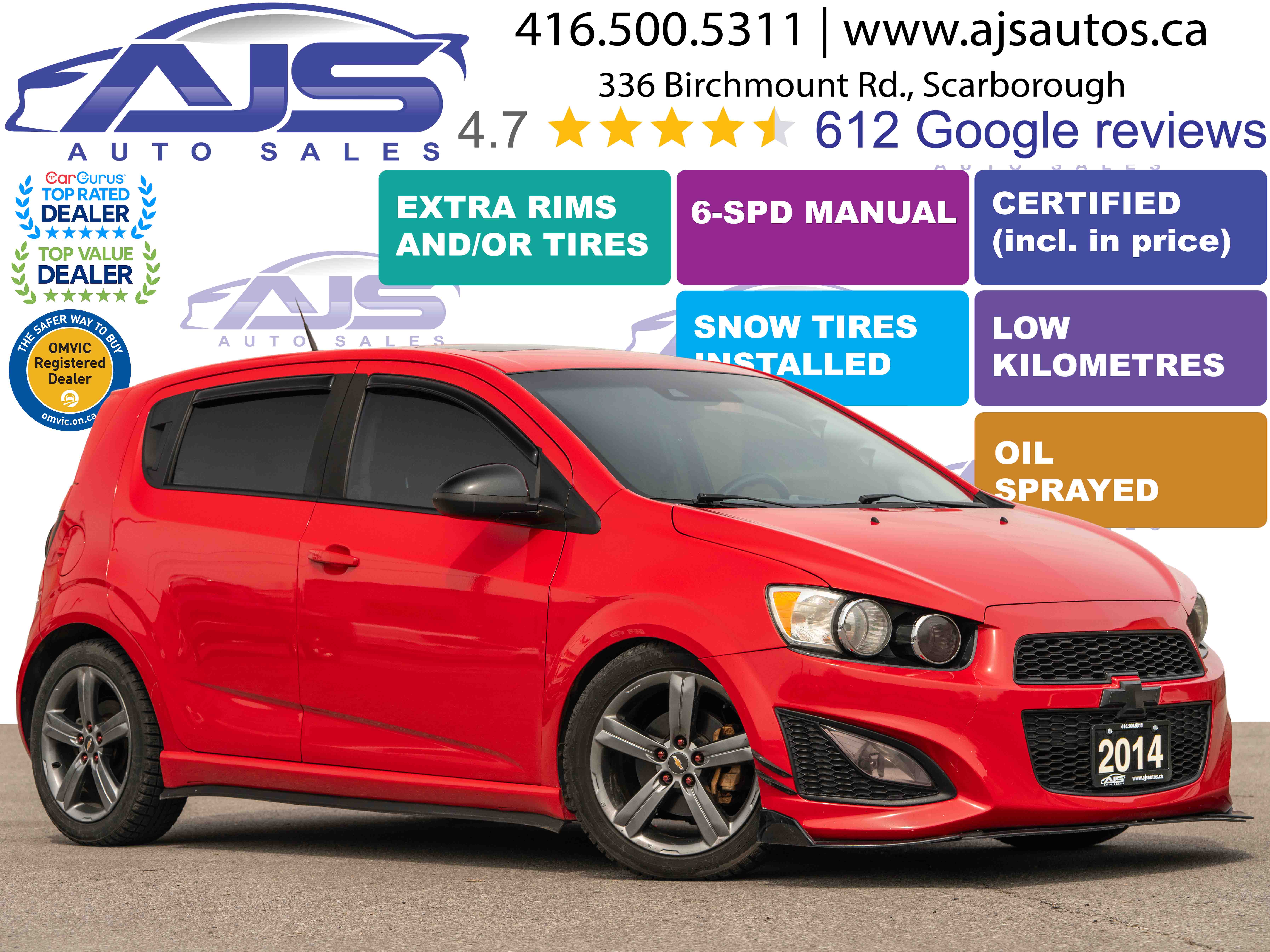 Red 2014 Chevrolet Sonic RS Hatchback FWD Hatchback Front-Wheel Drive Manual