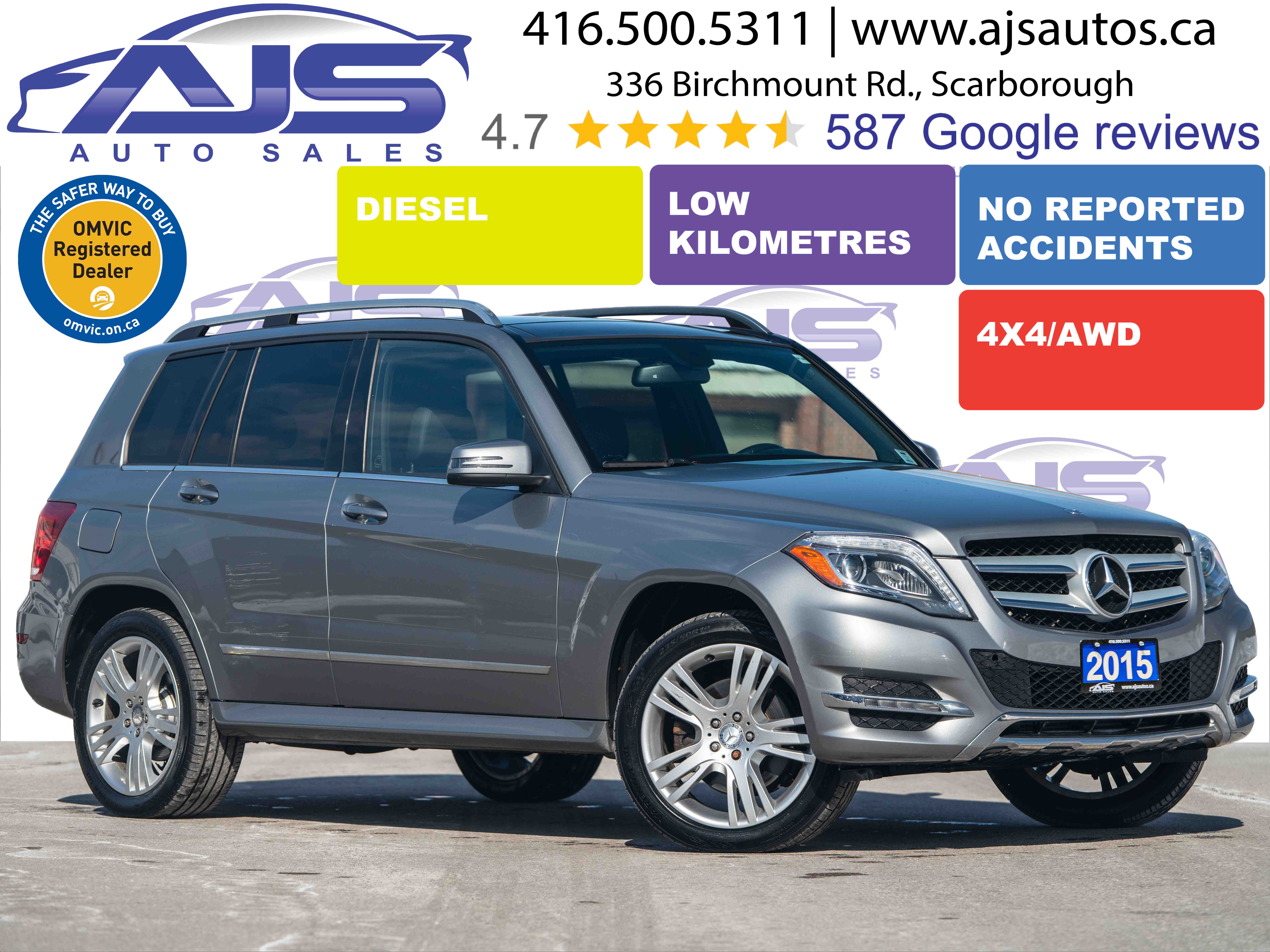 Silver 2015 Mercedes-Benz GLK 250 BlueTEC SUV / Crossover All-Wheel Drive Automatic