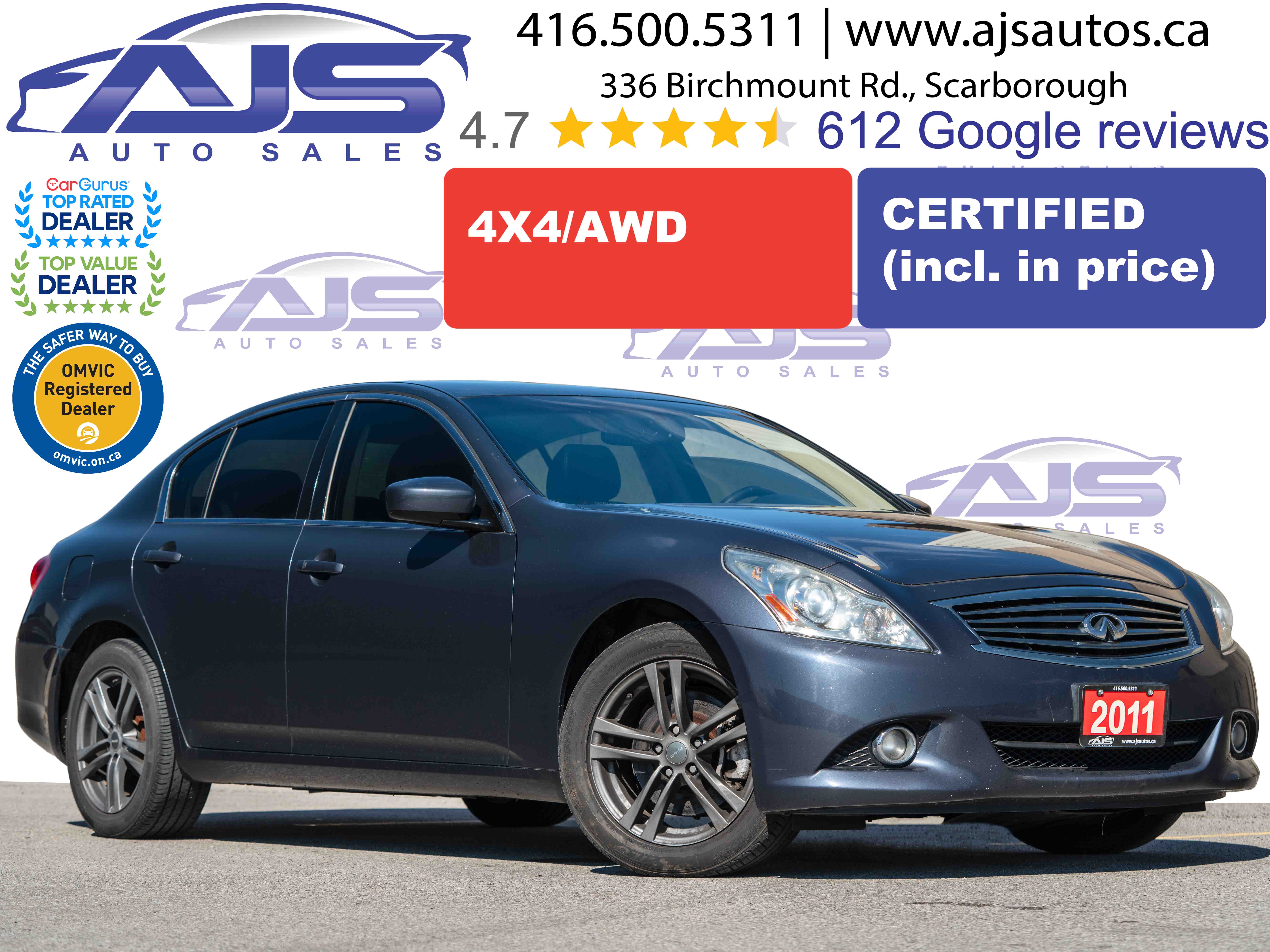 Gray (DARK GREY) 2011 INFINITI G37 x Sedan AWD Sedan All-Wheel Drive Automatic