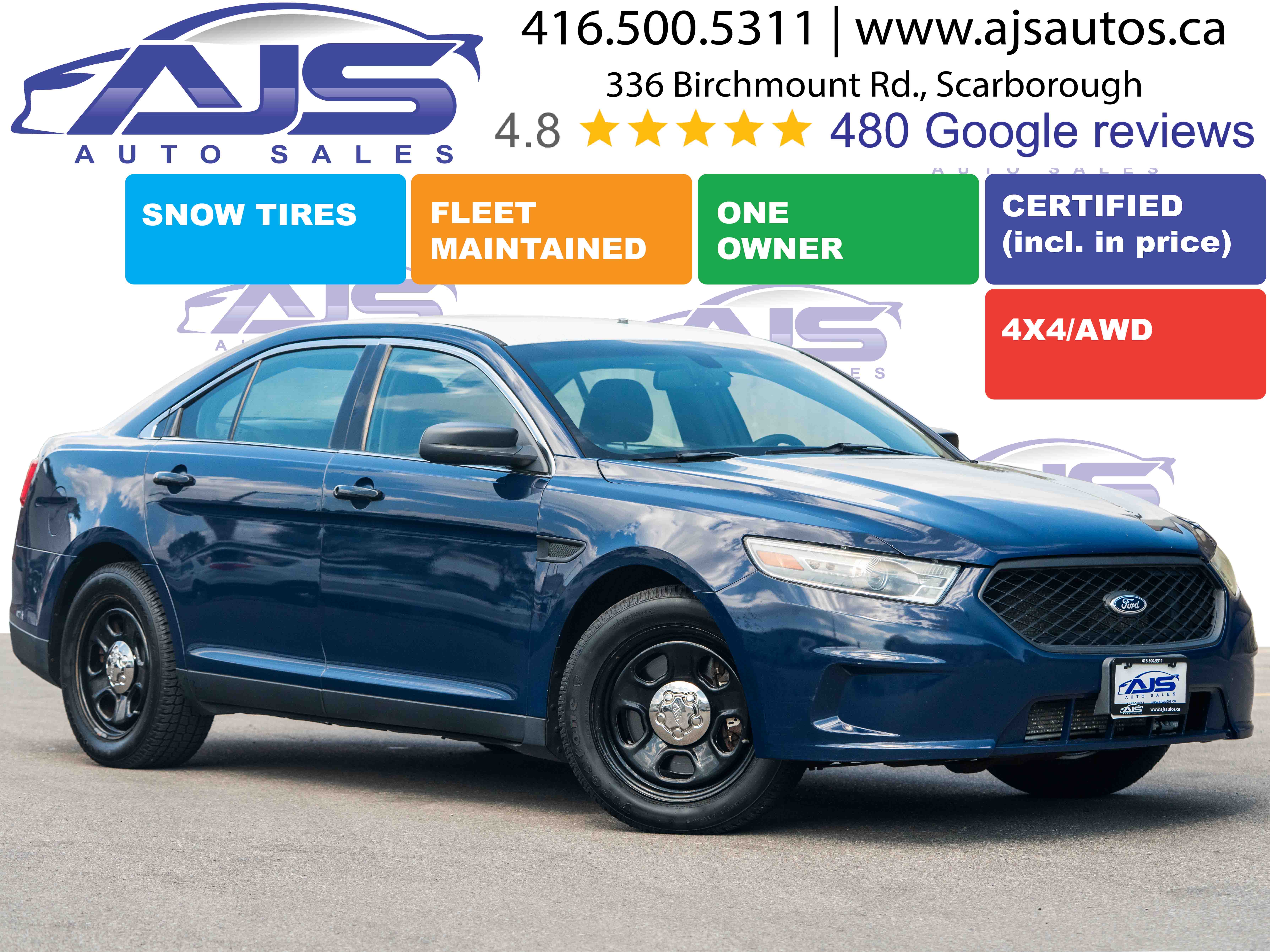 Blue 2013 Ford Taurus Police Interceptor AWD Sedan All-Wheel Drive Automatic