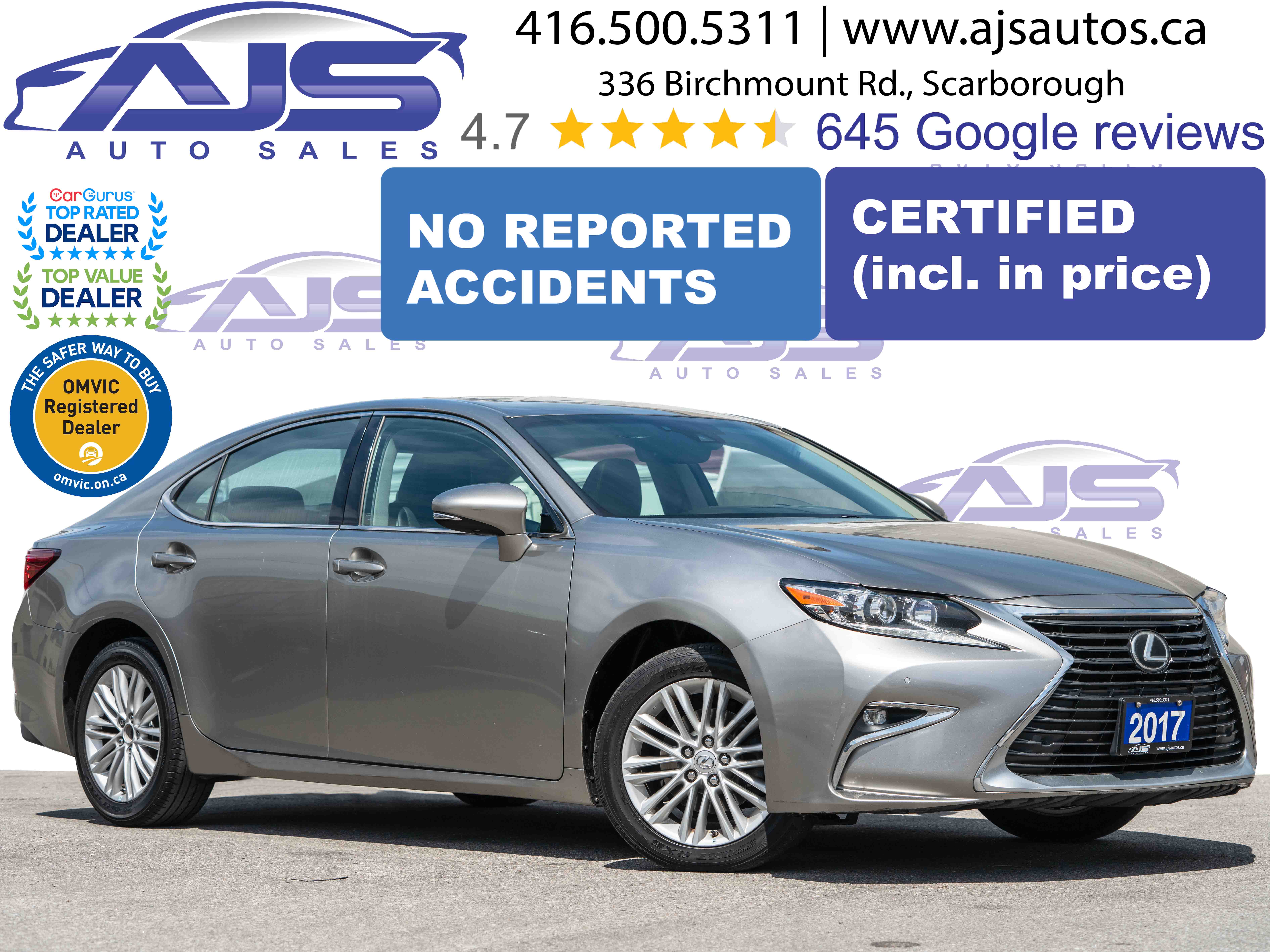 Gray 2017 Lexus ES 350 FWD Sedan Front-Wheel Drive Automatic