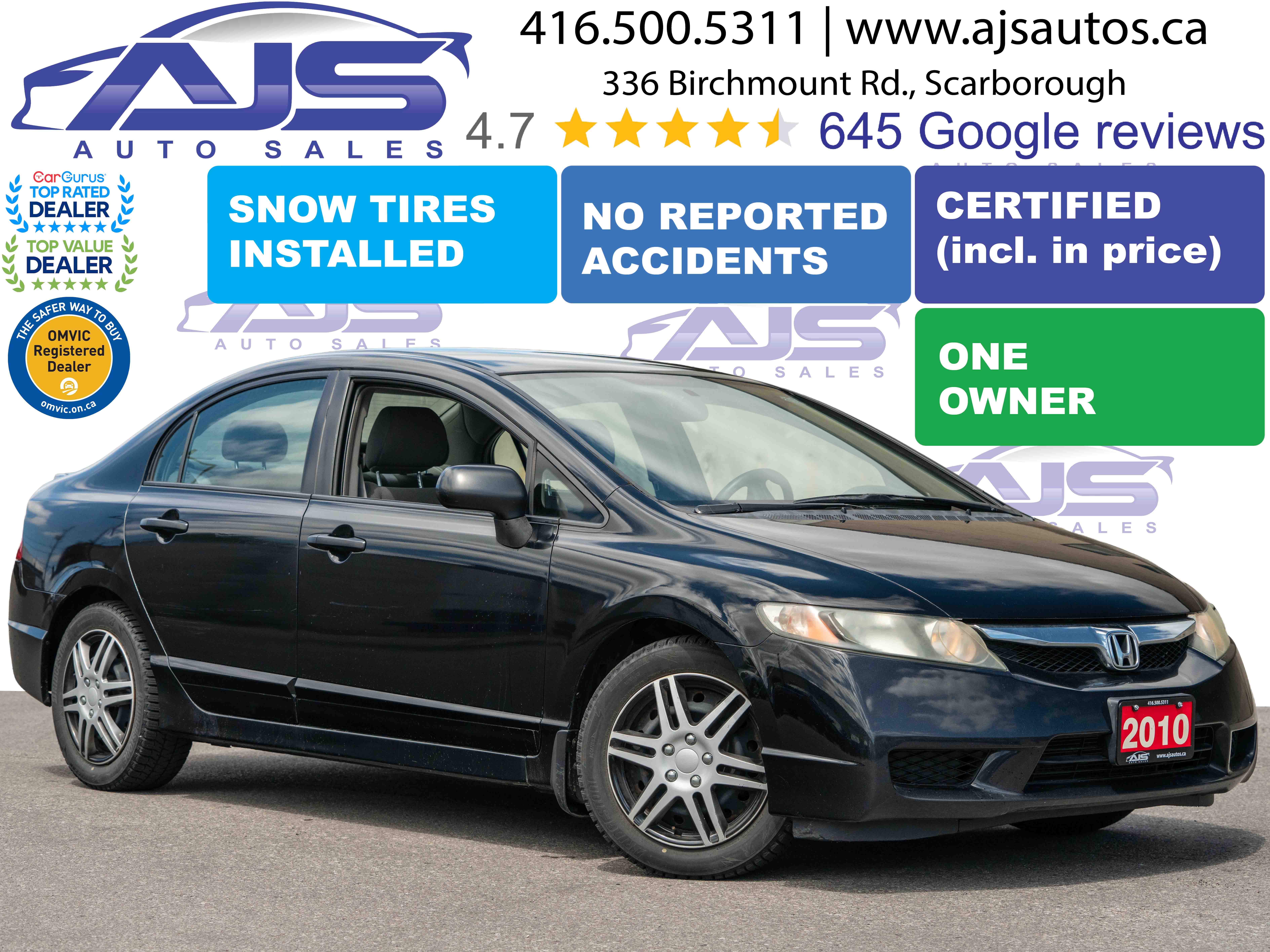 Black 2010 Honda Civic Sedan Automatic