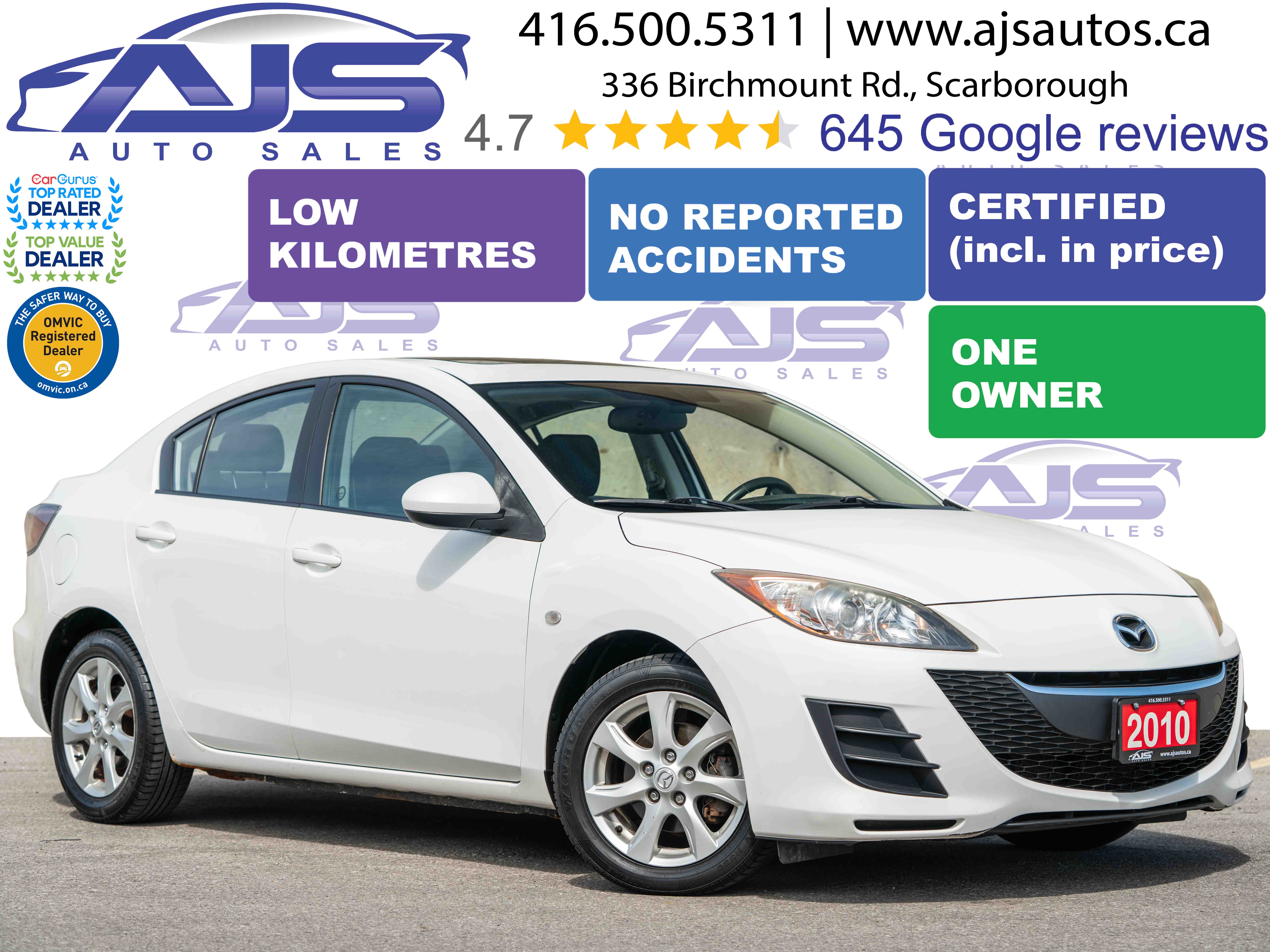White 2010 Mazda MAZDA3 GS Sedan Automatic