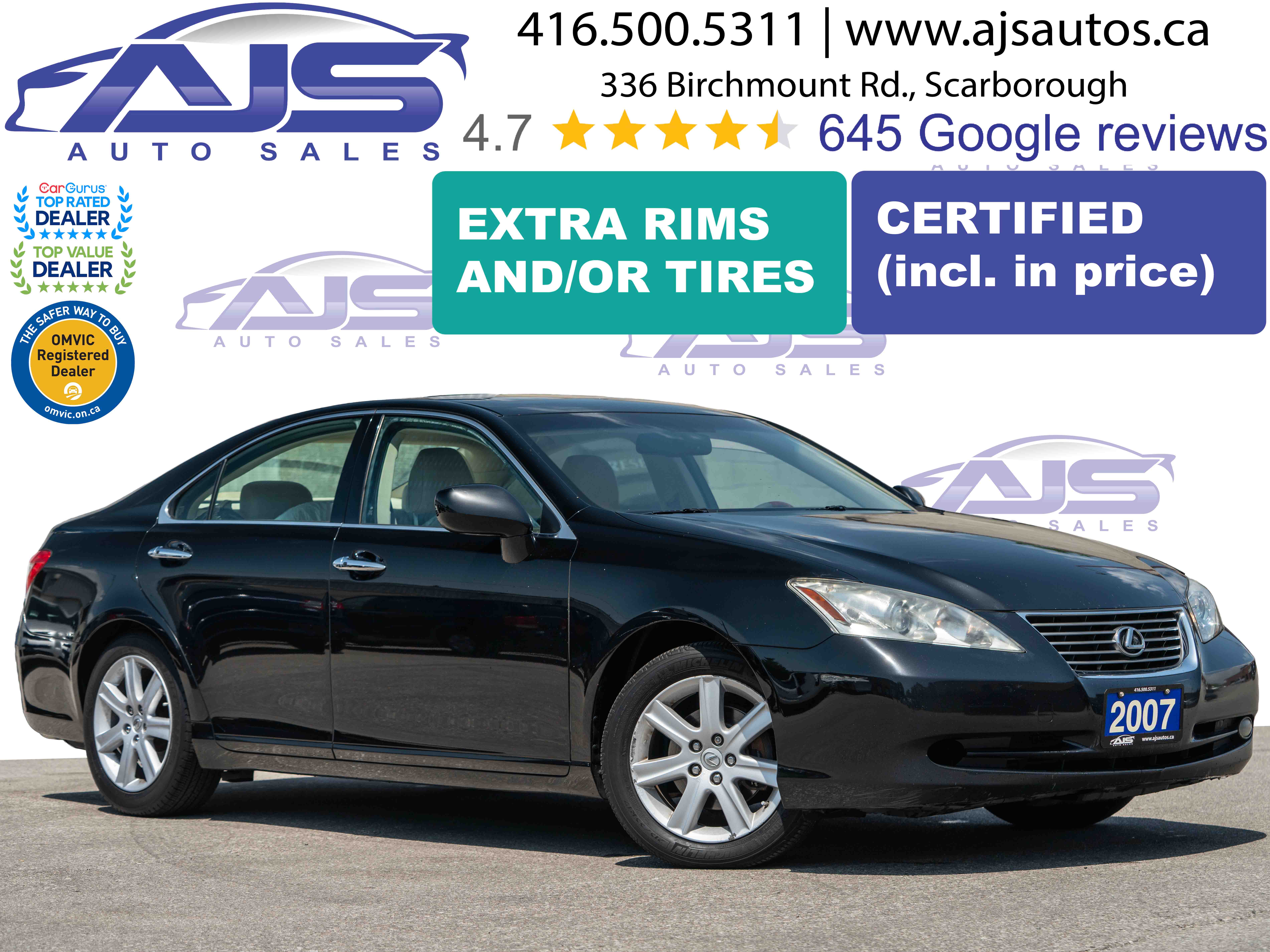 Black 2007 Lexus ES Sedan Front-Wheel Drive Automatic