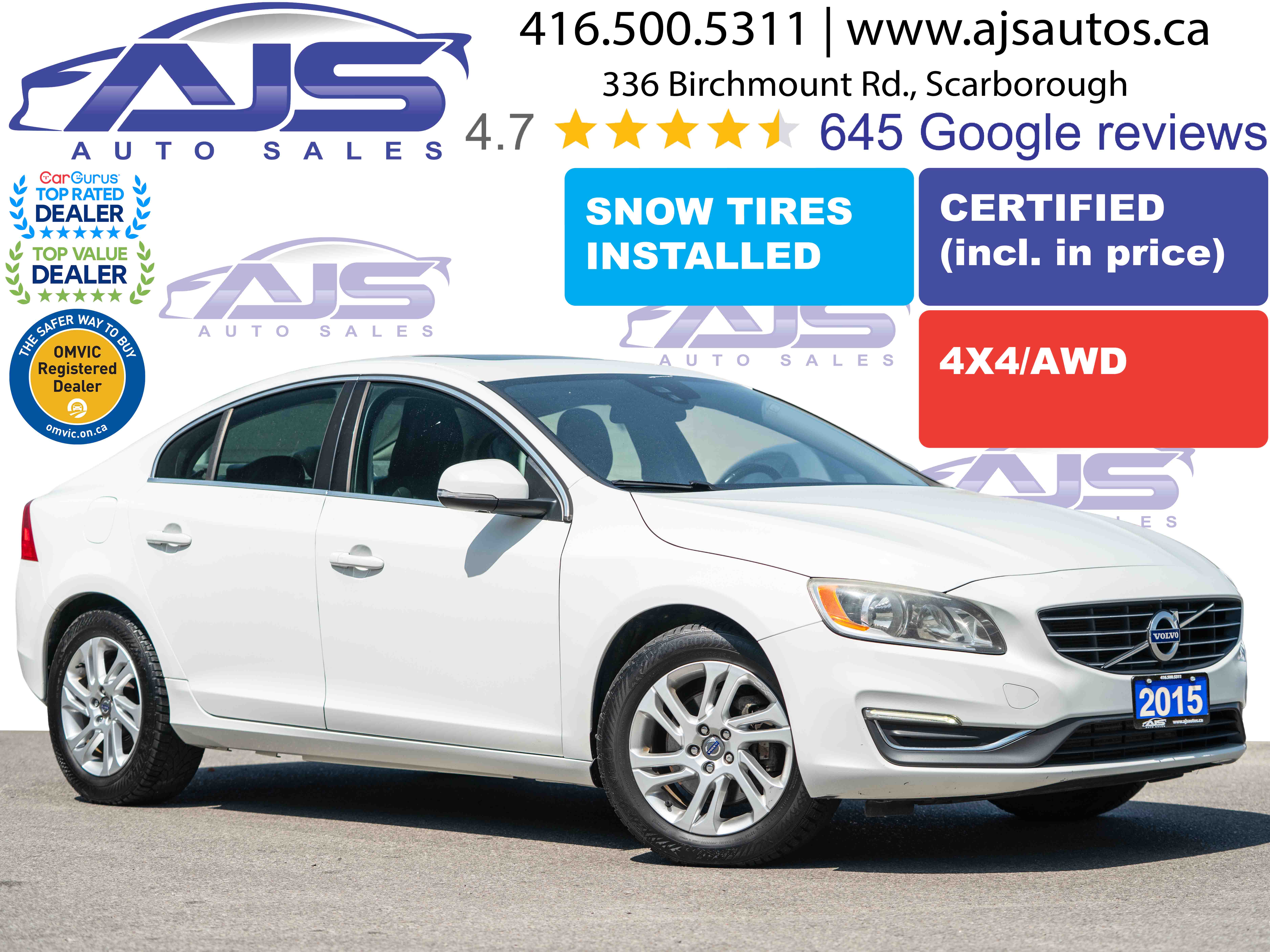 White 2015 Volvo S60 Sedan All-Wheel Drive Automatic