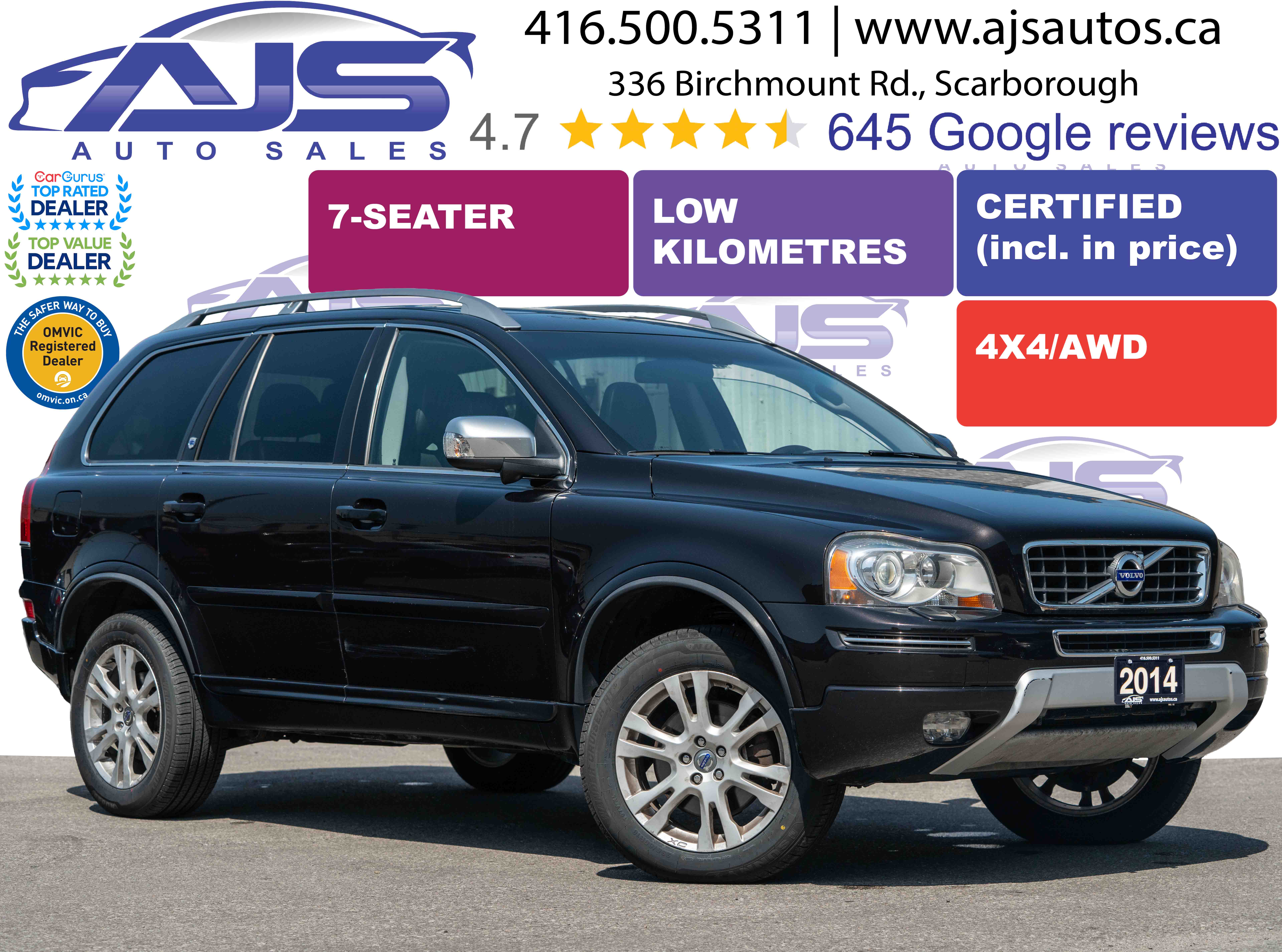 Black 2014 Volvo XC90 SUV / Crossover All-Wheel Drive Automatic