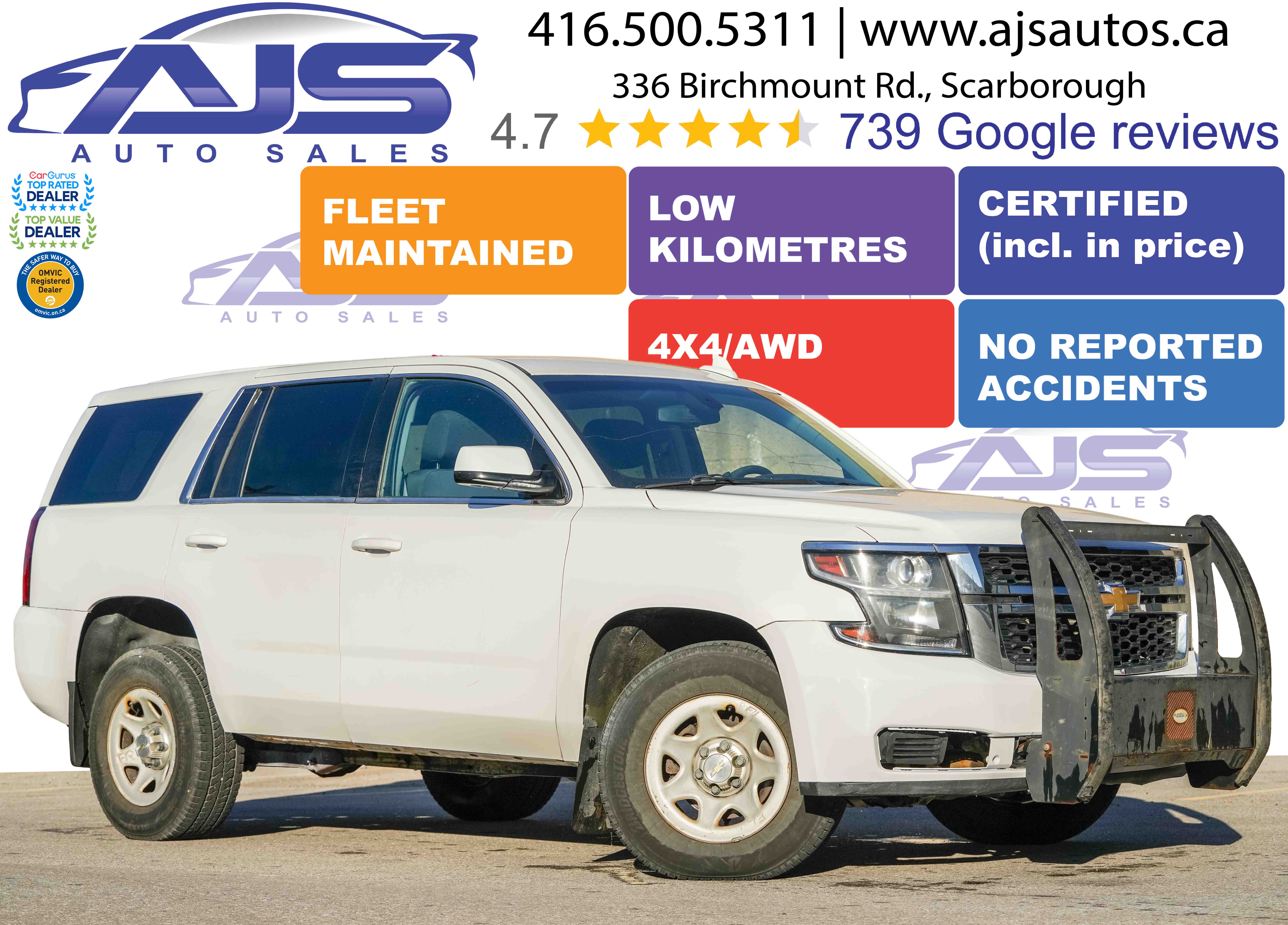 White 2015 Chevrolet Tahoe SUV / Crossover Four-Wheel Drive Automatic