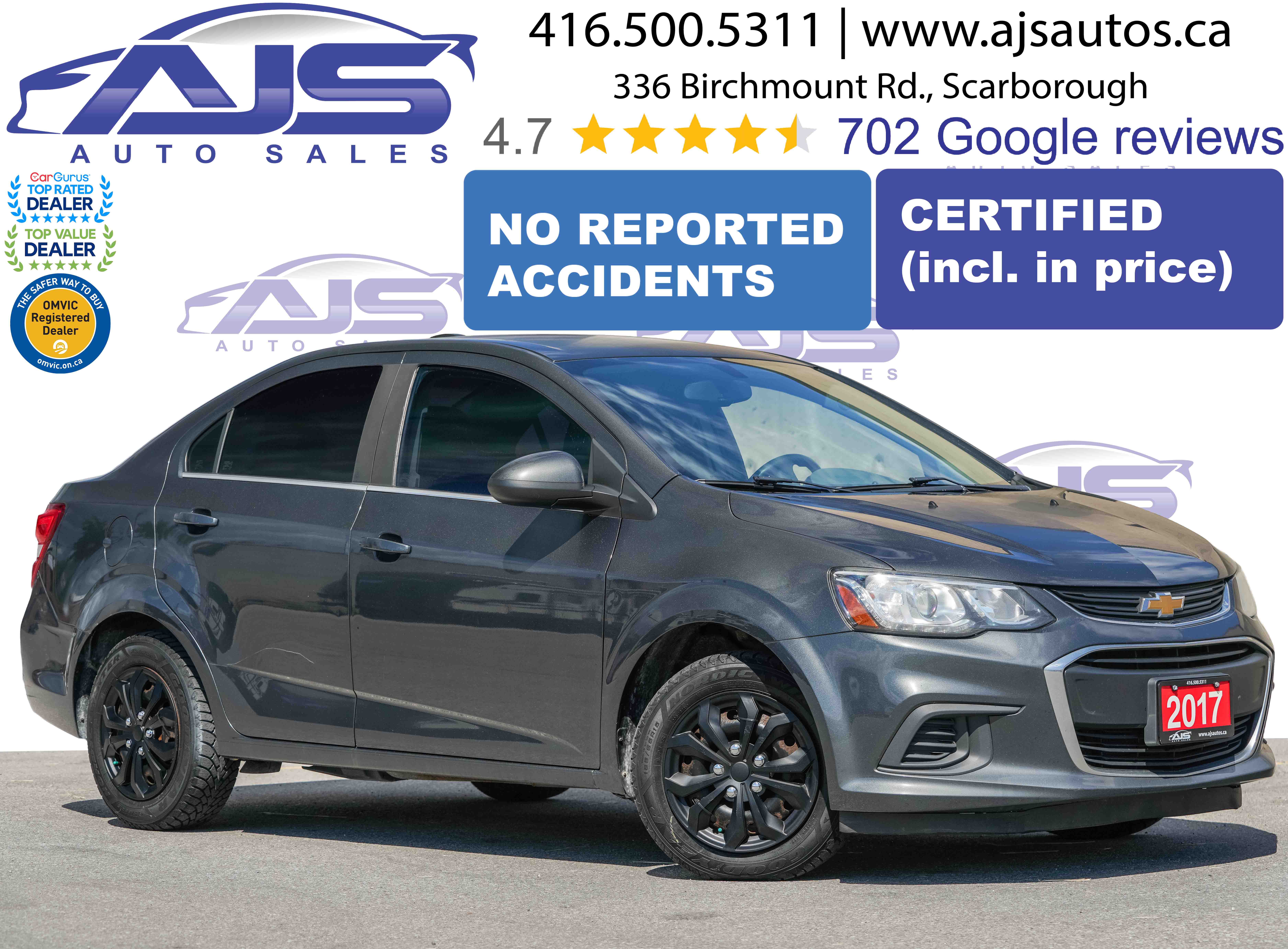 Gray 2017 Chevrolet Sonic Sedan Front-Wheel Drive Automatic