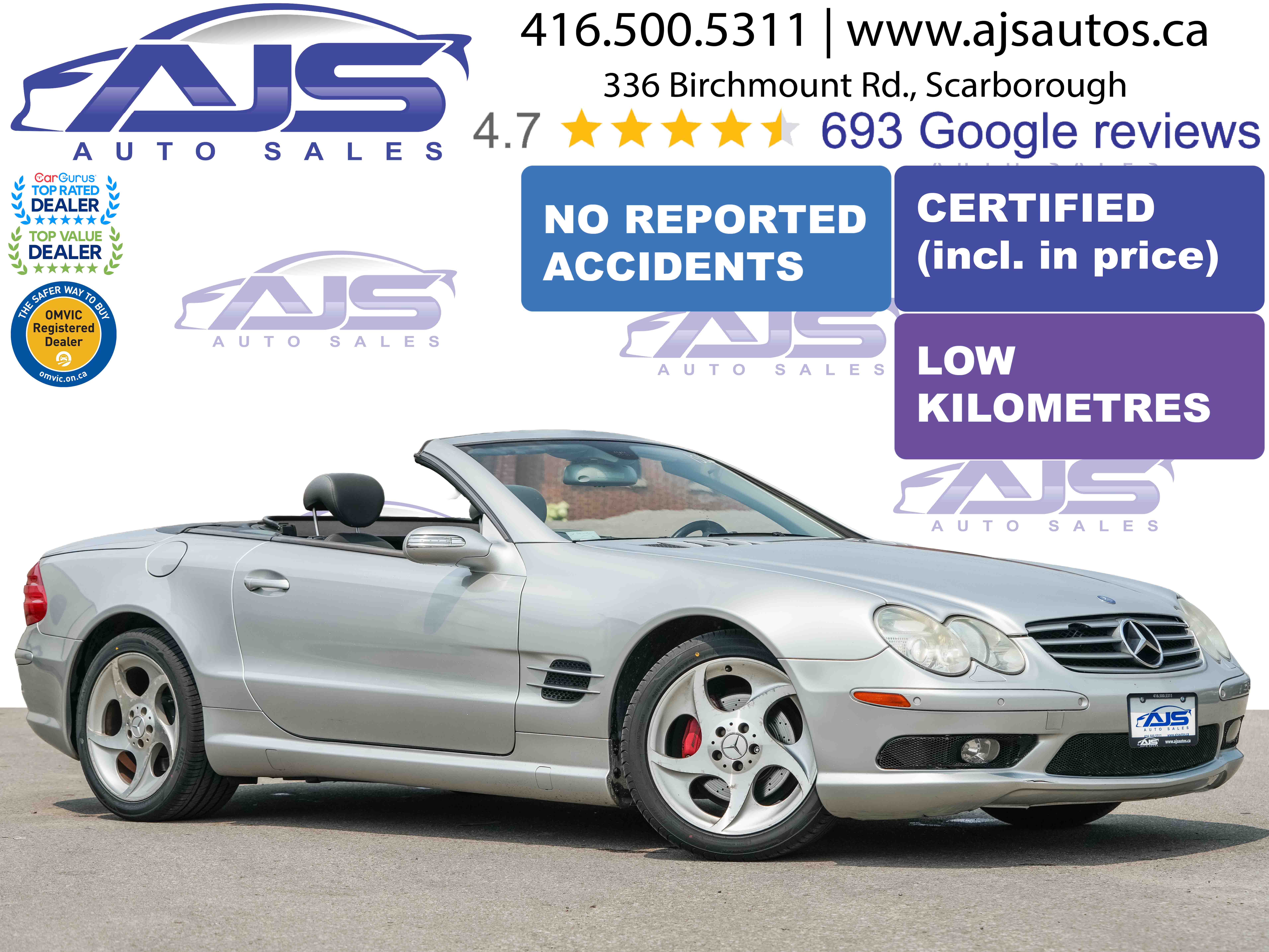 Silver 2005 Mercedes-Benz SL-Class Convertible Rear-Wheel Drive Automatic