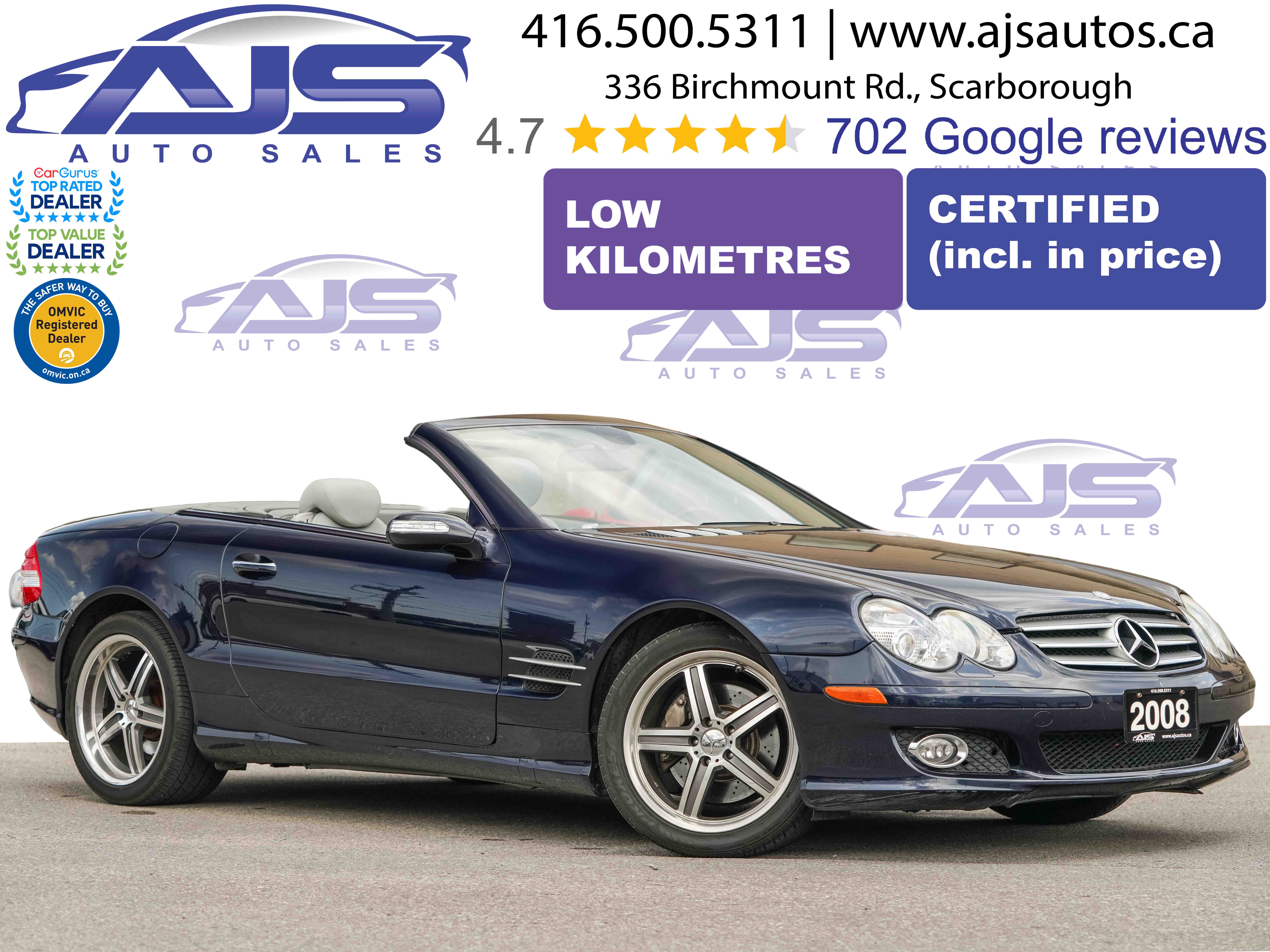 Blue 2008 Mercedes-Benz SL-Class Convertible Rear-Wheel Drive Automatic