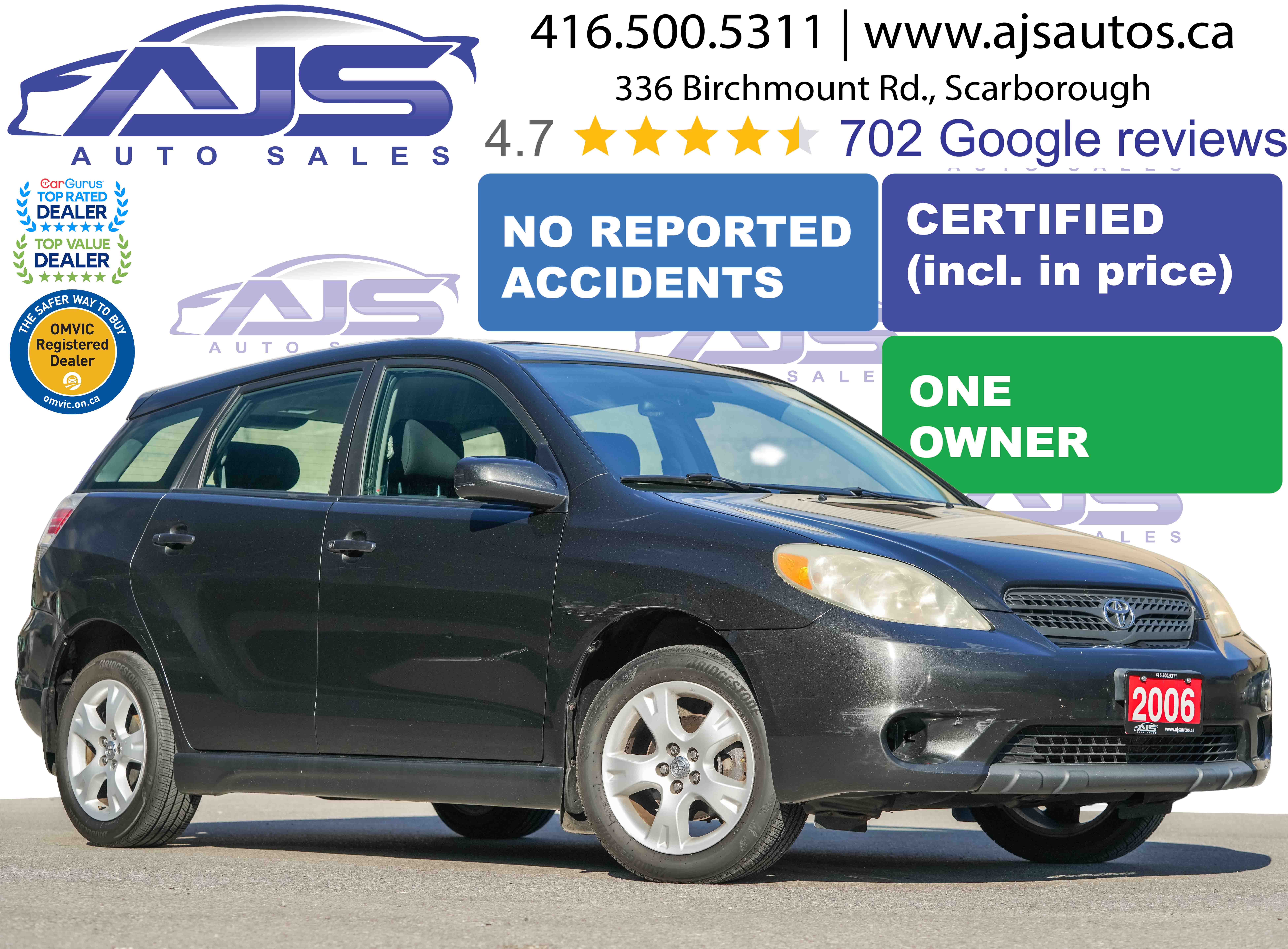 Black 2006 Toyota Matrix Hatchback Front-Wheel Drive Automatic