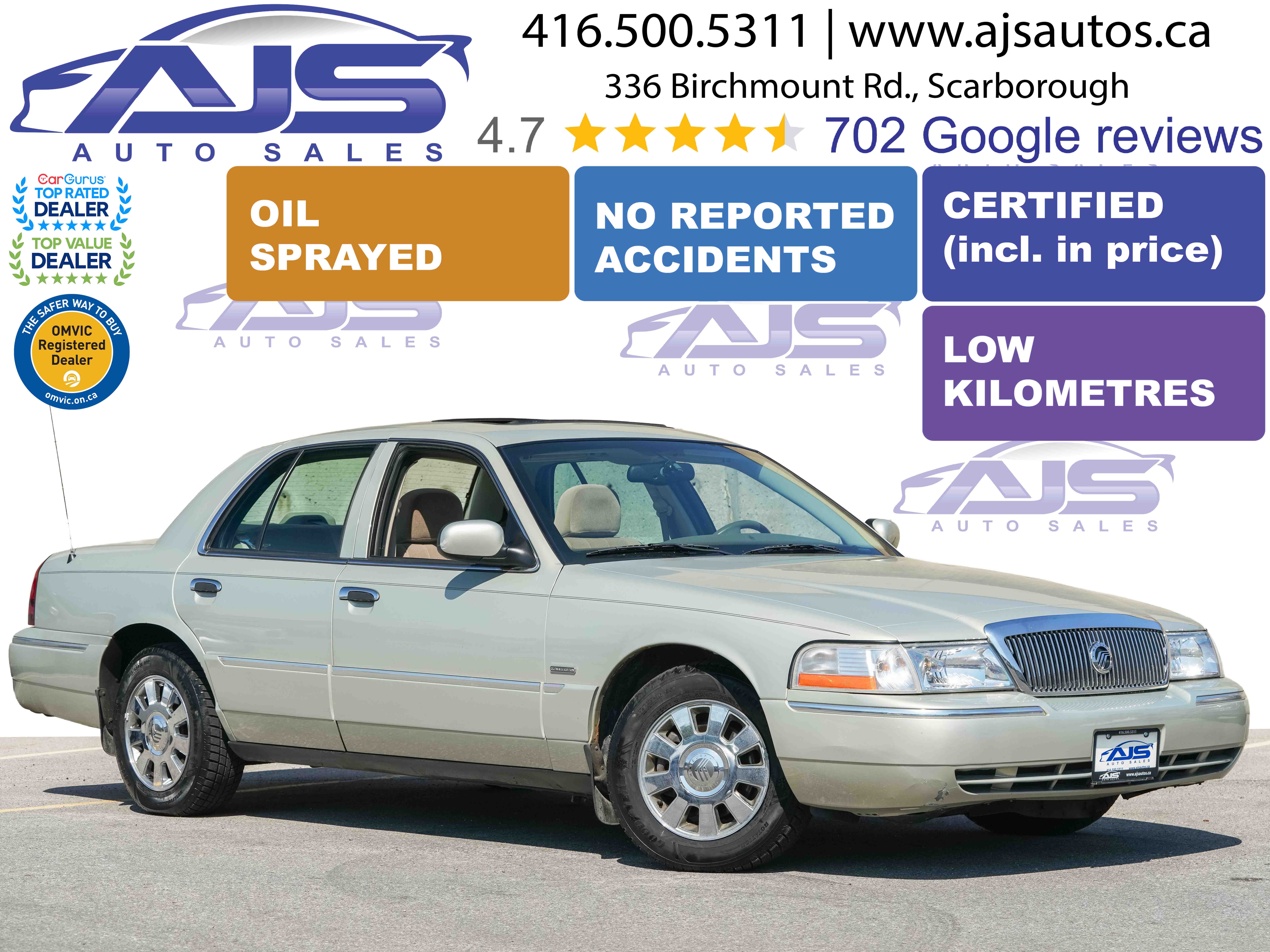 Silver 2005 Mercury Grand Marquis Sedan Rear-Wheel Drive Automatic
