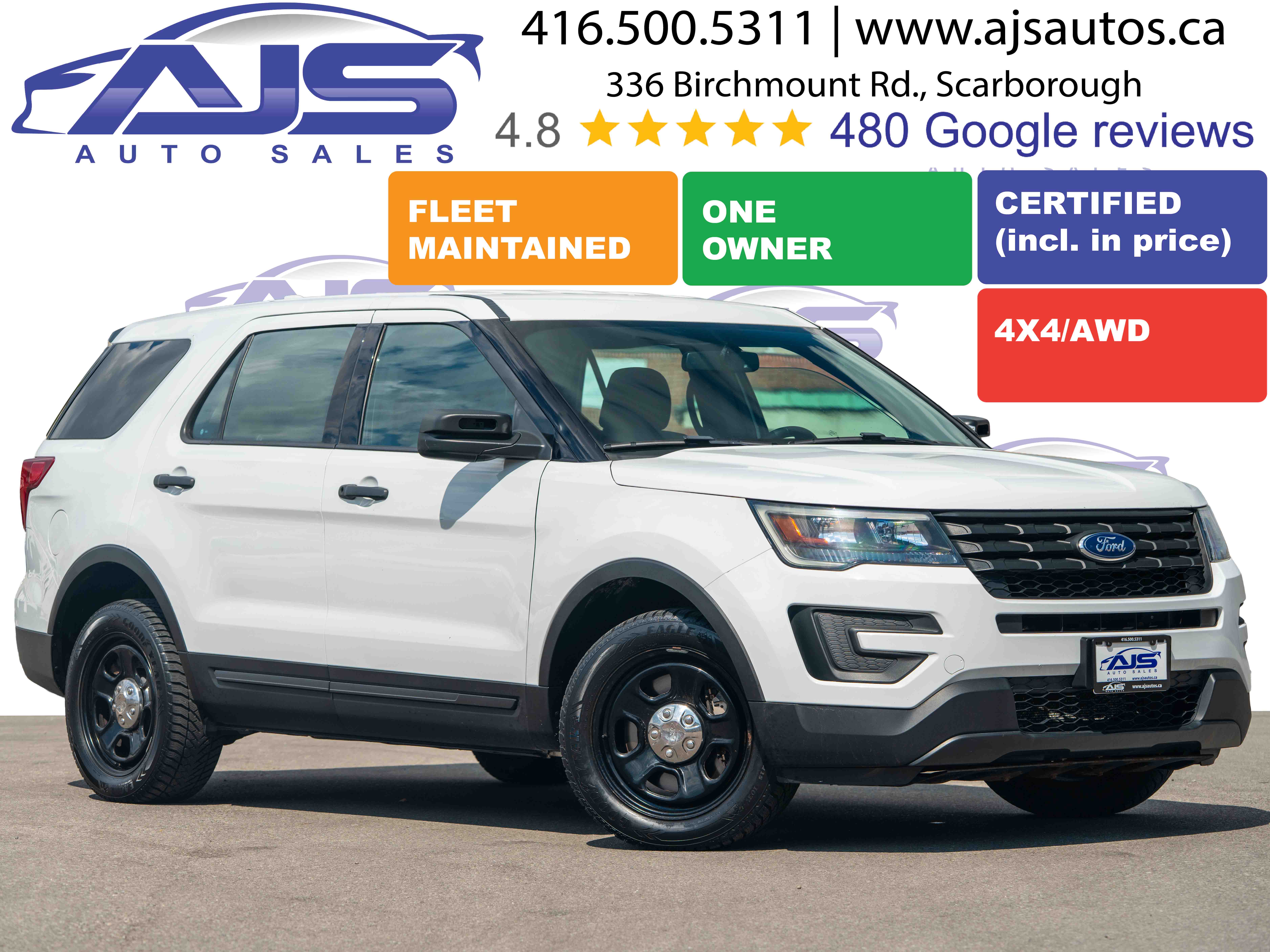 White 2018 Ford Explorer SUV / Crossover All-Wheel Drive Automatic