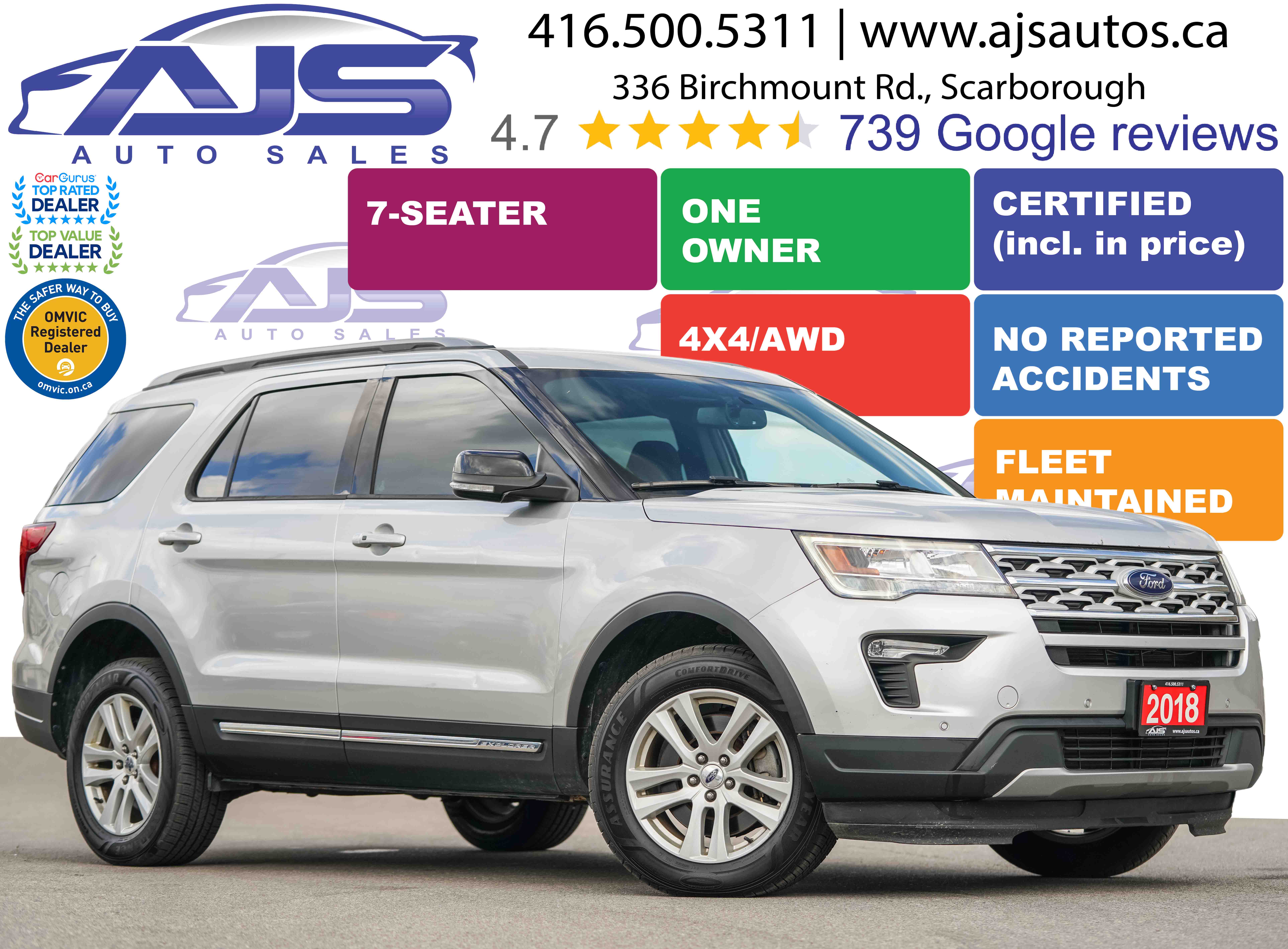 Silver 2018 Ford Explorer SUV / Crossover All-Wheel Drive Automatic