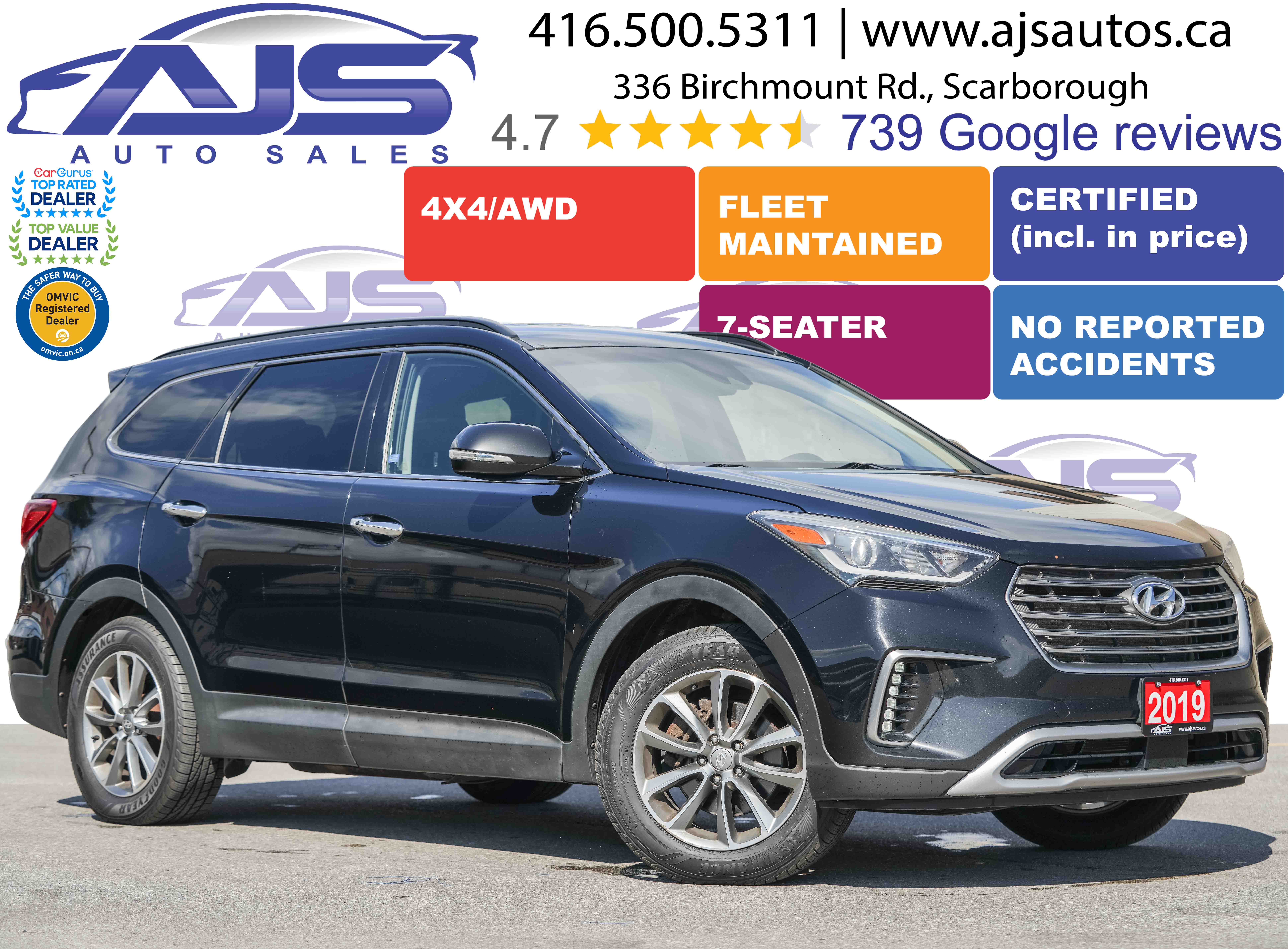 Black 2019 Hyundai Santa Fe XL SUV / Crossover All-Wheel Drive Automatic