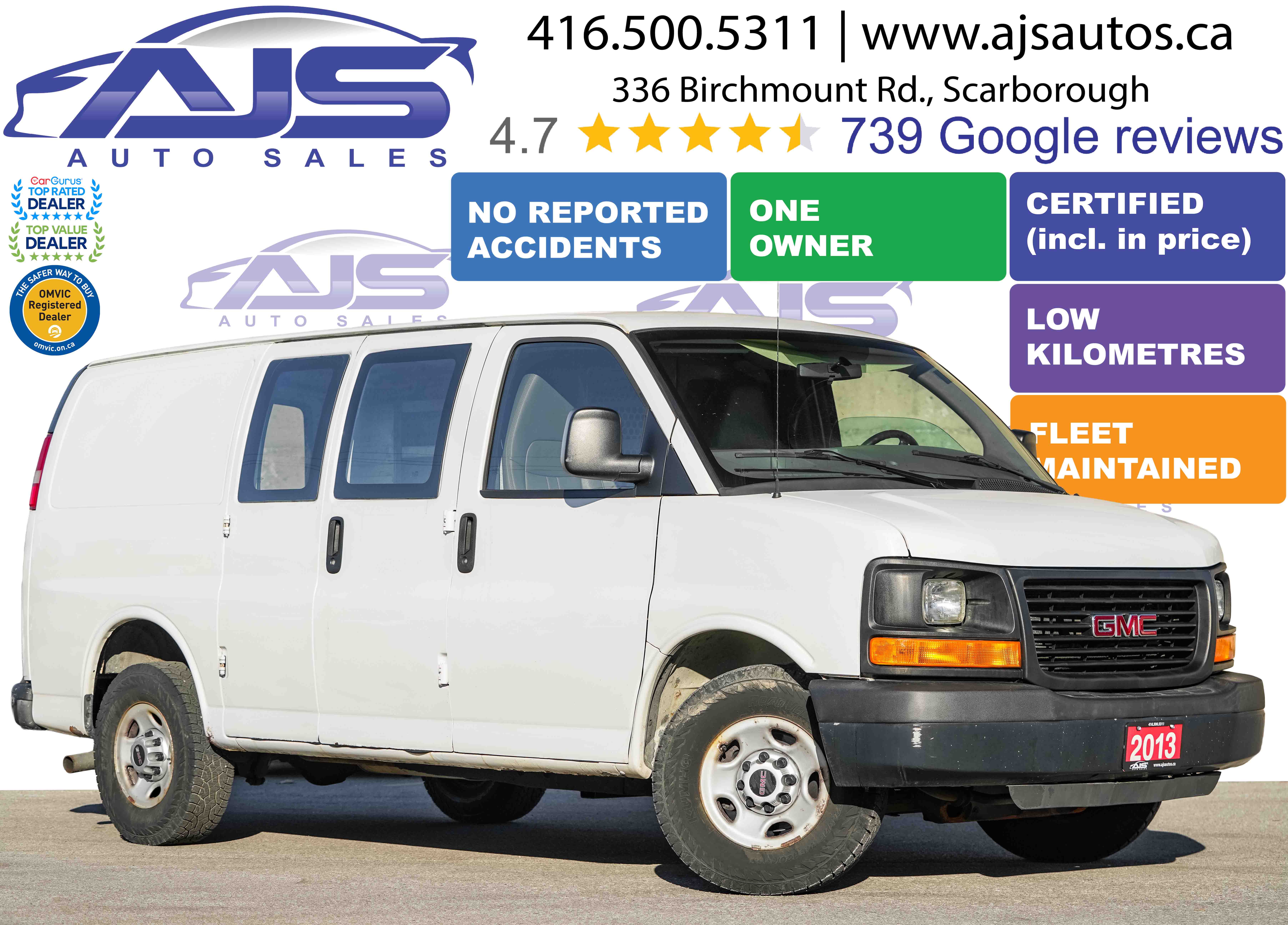 White 2013 GMC Savana Cargo Van Rear-Wheel Drive Automatic