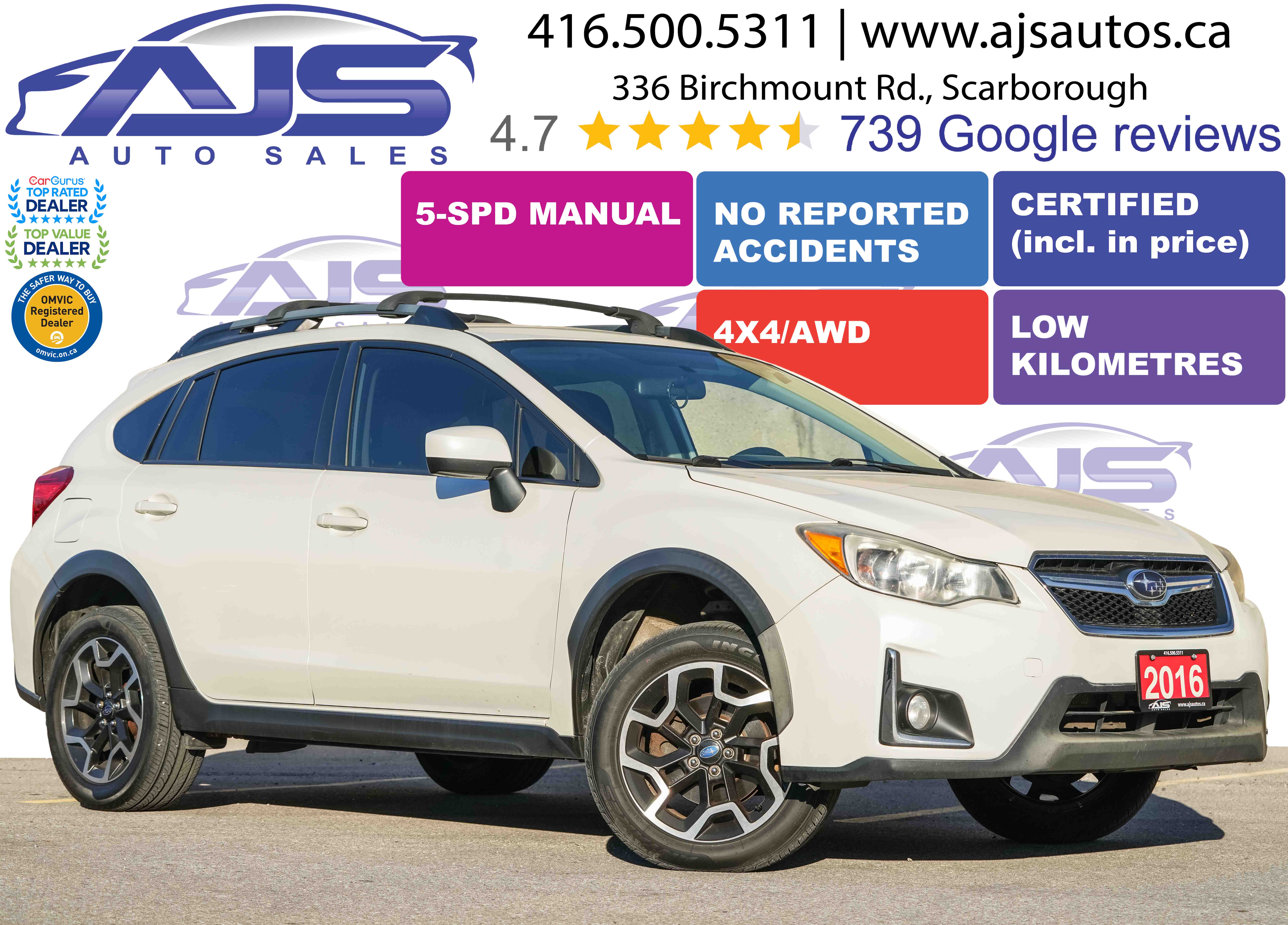 White 2016 Subaru Crosstrek SUV / Crossover All-Wheel Drive Manual