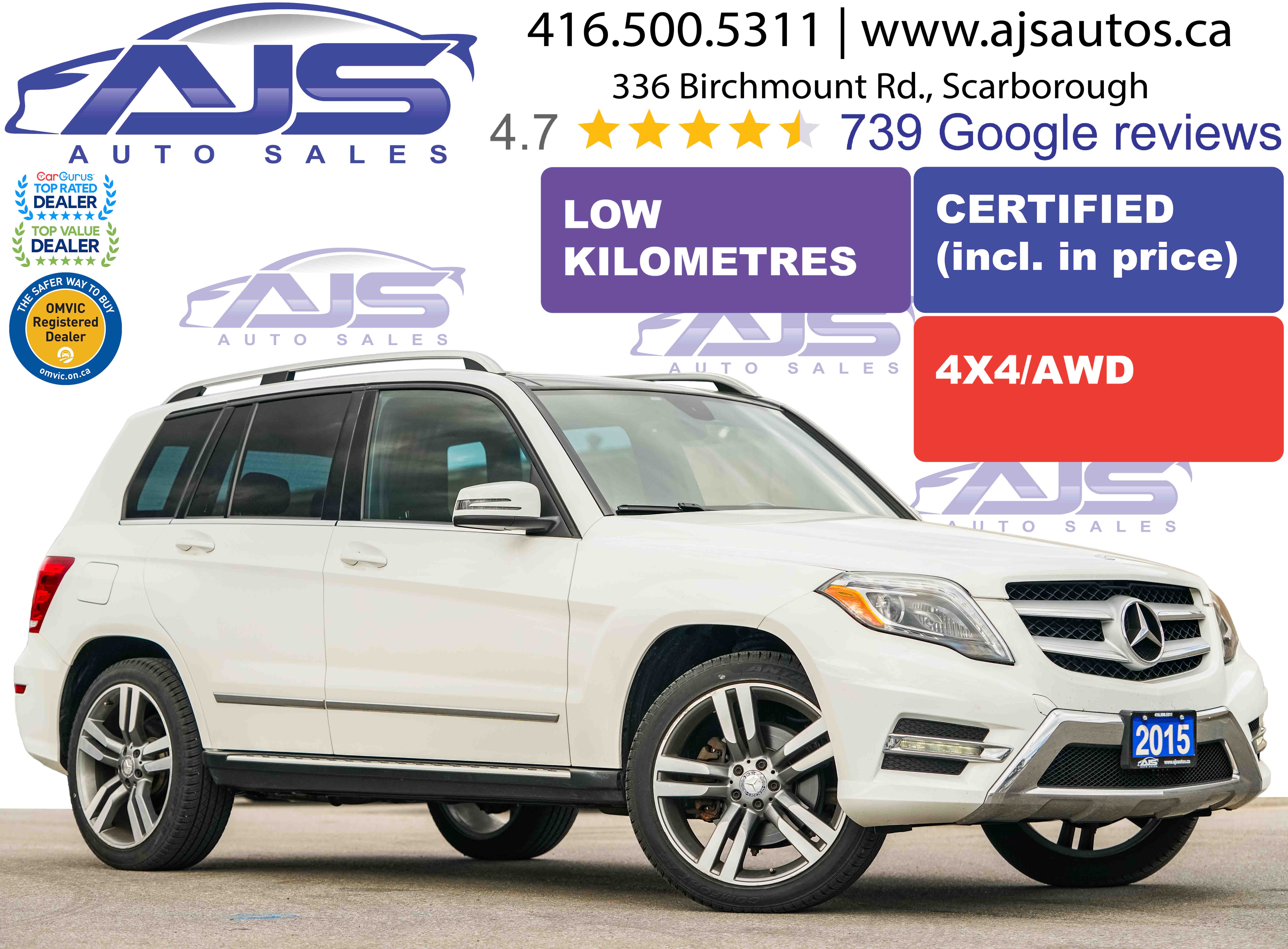 White 2015 Mercedes-Benz GLK SUV / Crossover All-Wheel Drive Automatic