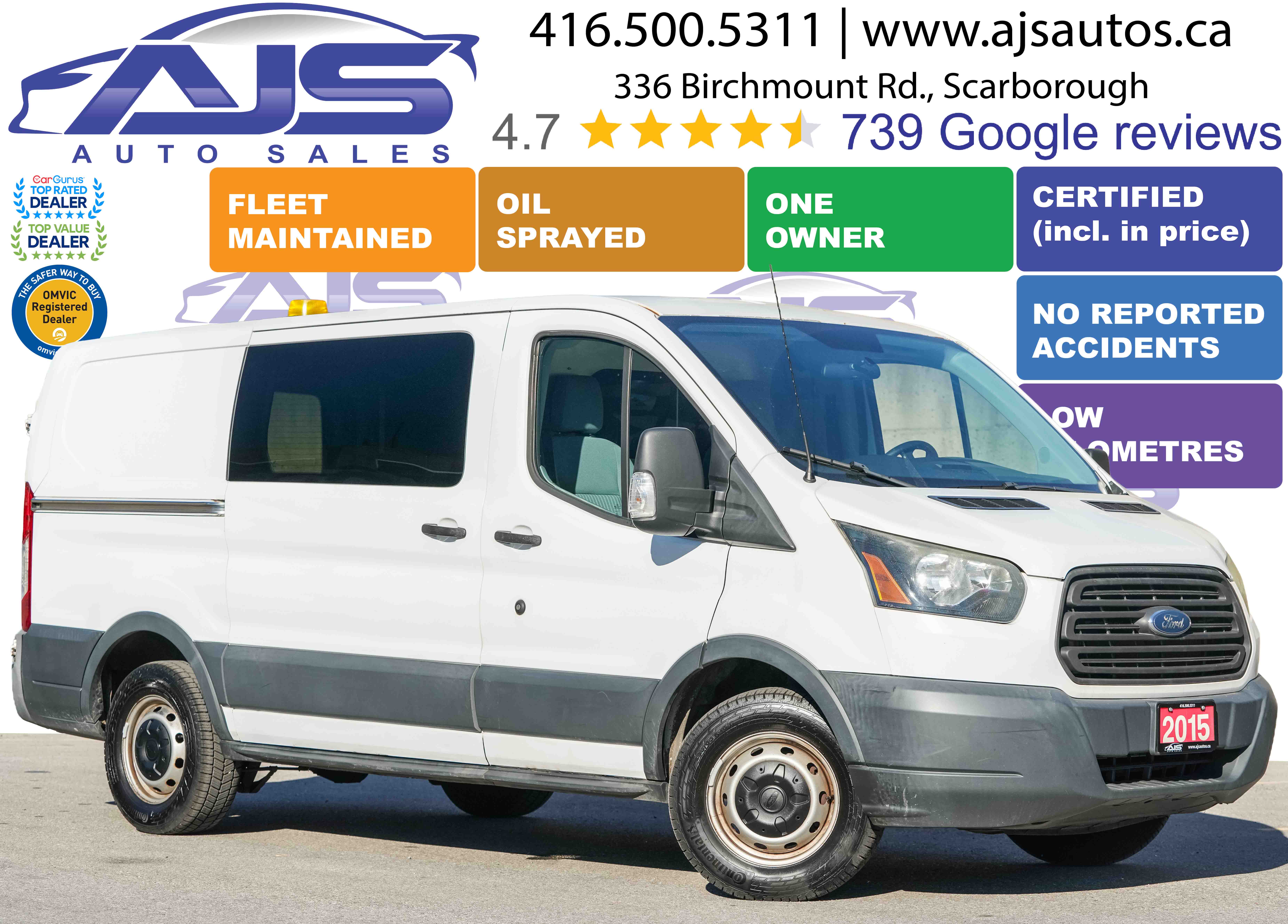 White 2015 Ford Transit Cargo Van Rear-Wheel Drive Automatic
